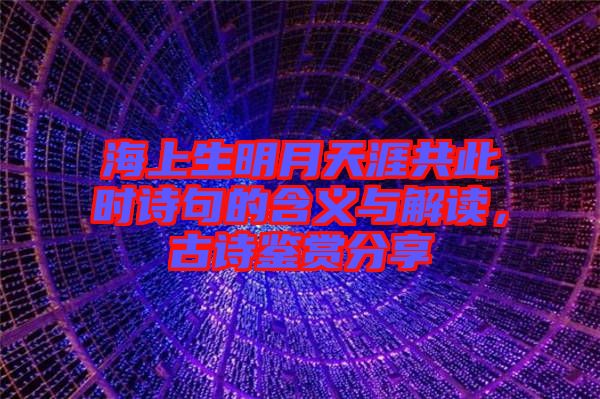海上生明月天涯共此時(shí)詩(shī)句的含義與解讀，古詩(shī)鑒賞分享