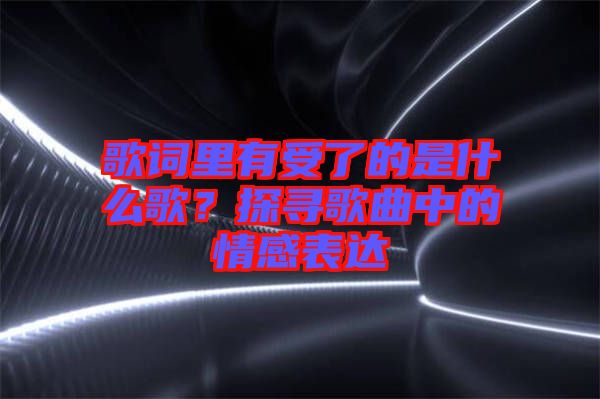 歌詞里有受了的是什么歌？探尋歌曲中的情感表達(dá)