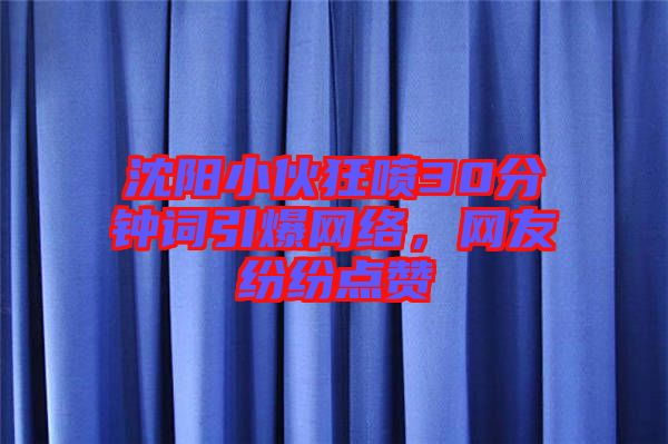 沈陽小伙狂噴30分鐘詞引爆網(wǎng)絡(luò)，網(wǎng)友紛紛點贊