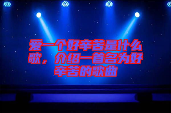 愛一個好辛苦是什么歌，介紹一首名為好辛苦的歌曲