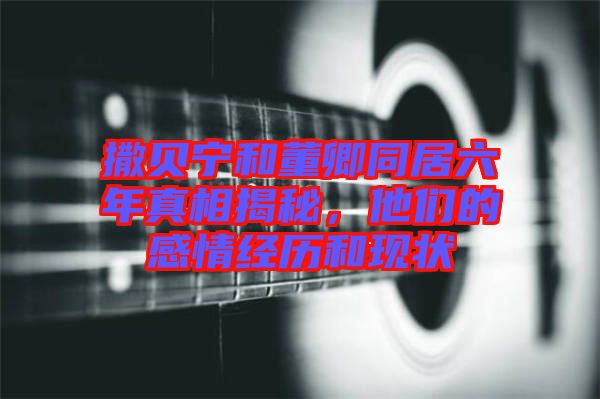 撒貝寧和董卿同居六年真相揭秘，他們的感情經歷和現(xiàn)狀