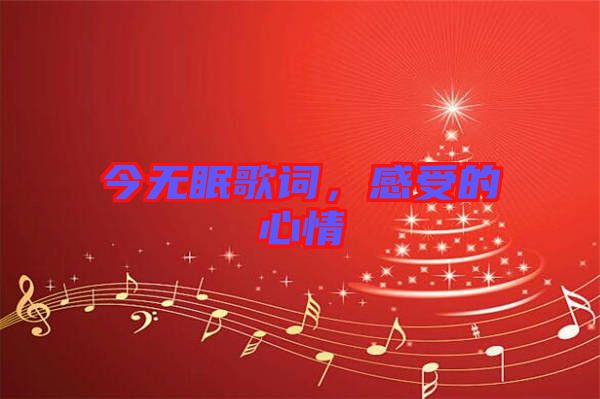 今無眠歌詞，感受的心情