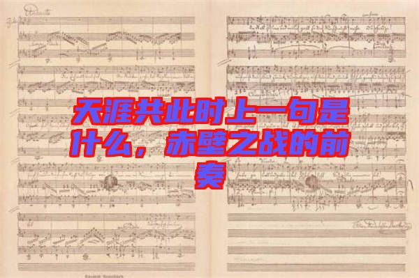 天涯共此時上一句是什么，赤壁之戰(zhàn)的前奏