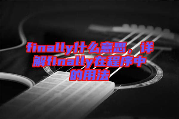 finally什么意思，詳解finally在程序中的用法