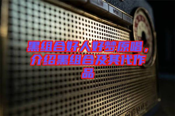 黑組合好人好夢原唱，介紹黑組合及其代作品