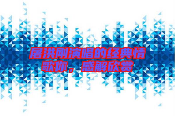 屠洪剛演唱的經(jīng)典情歌你，感解欣賞