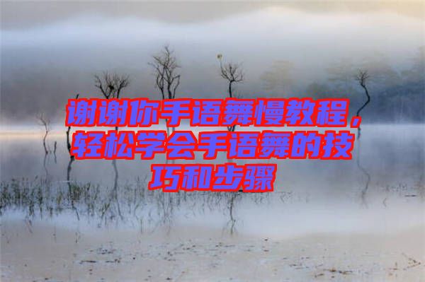 謝謝你手語舞慢教程，輕松學會手語舞的技巧和步驟