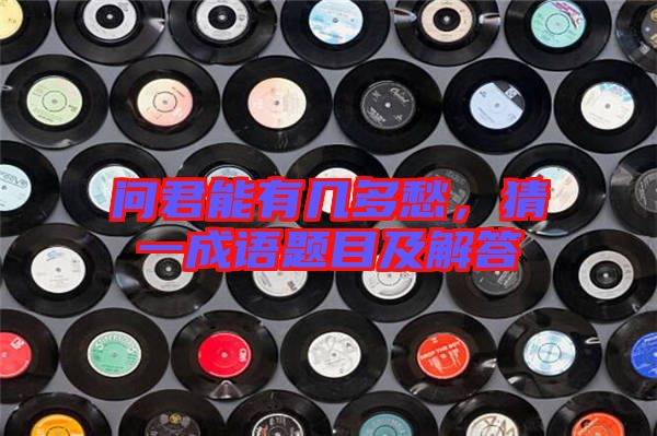 問(wèn)君能有幾多愁，猜一成語(yǔ)題目及解答