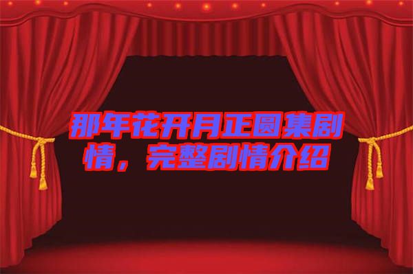 那年花開月正圓集劇情，完整劇情介紹