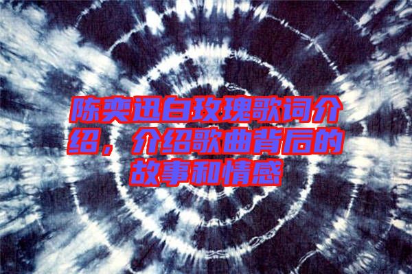 陳奕迅白玫瑰歌詞介紹，介紹歌曲背后的故事和情感