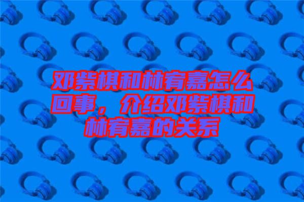 鄧紫棋和林宥嘉怎么回事，介紹鄧紫棋和林宥嘉的關(guān)系