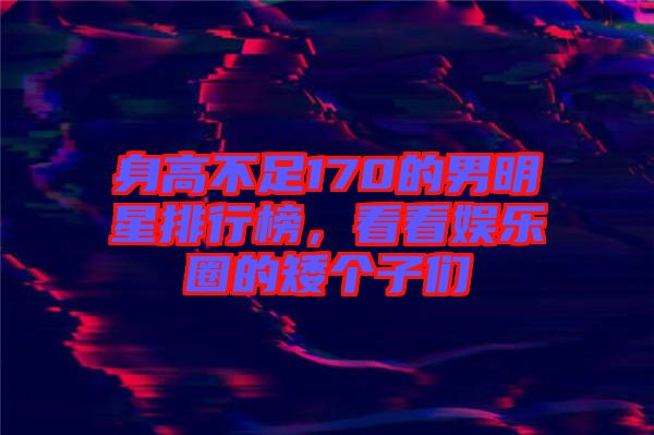 身高不足170的男明星排行榜，看看娛樂圈的矮個(gè)子們